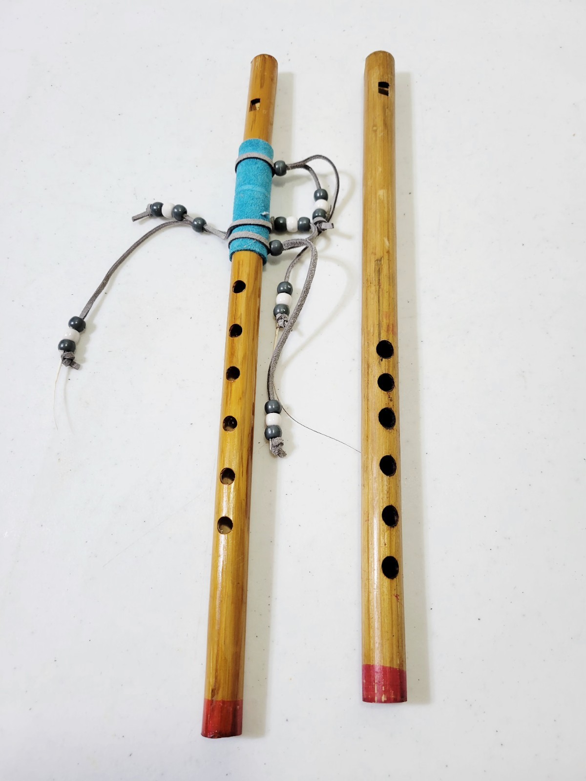 Set Of 2 Bamboo Flutes Used