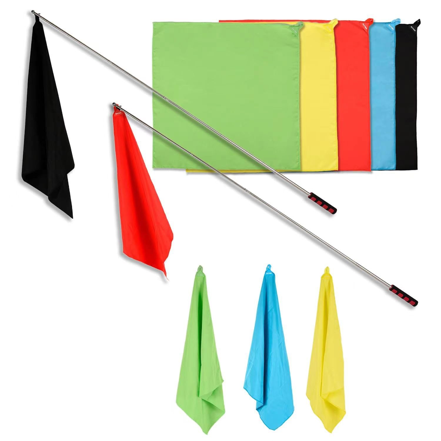 GAITWIN Horse Training Flag Equipment 5 Pcs with 1Pcs Telescopic Multiple