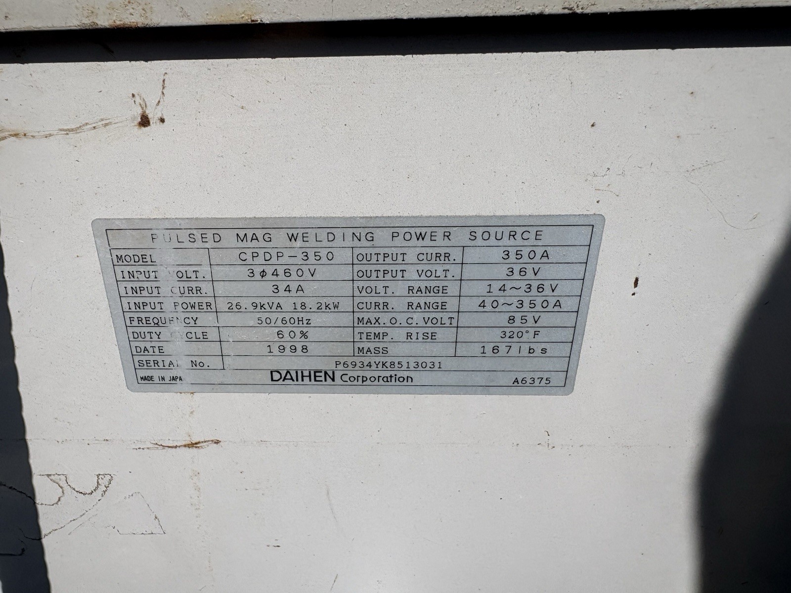 OTC Daihen IRB-651 Arc Welding Robotic Arm Assembly Manipulator w/ DR Control