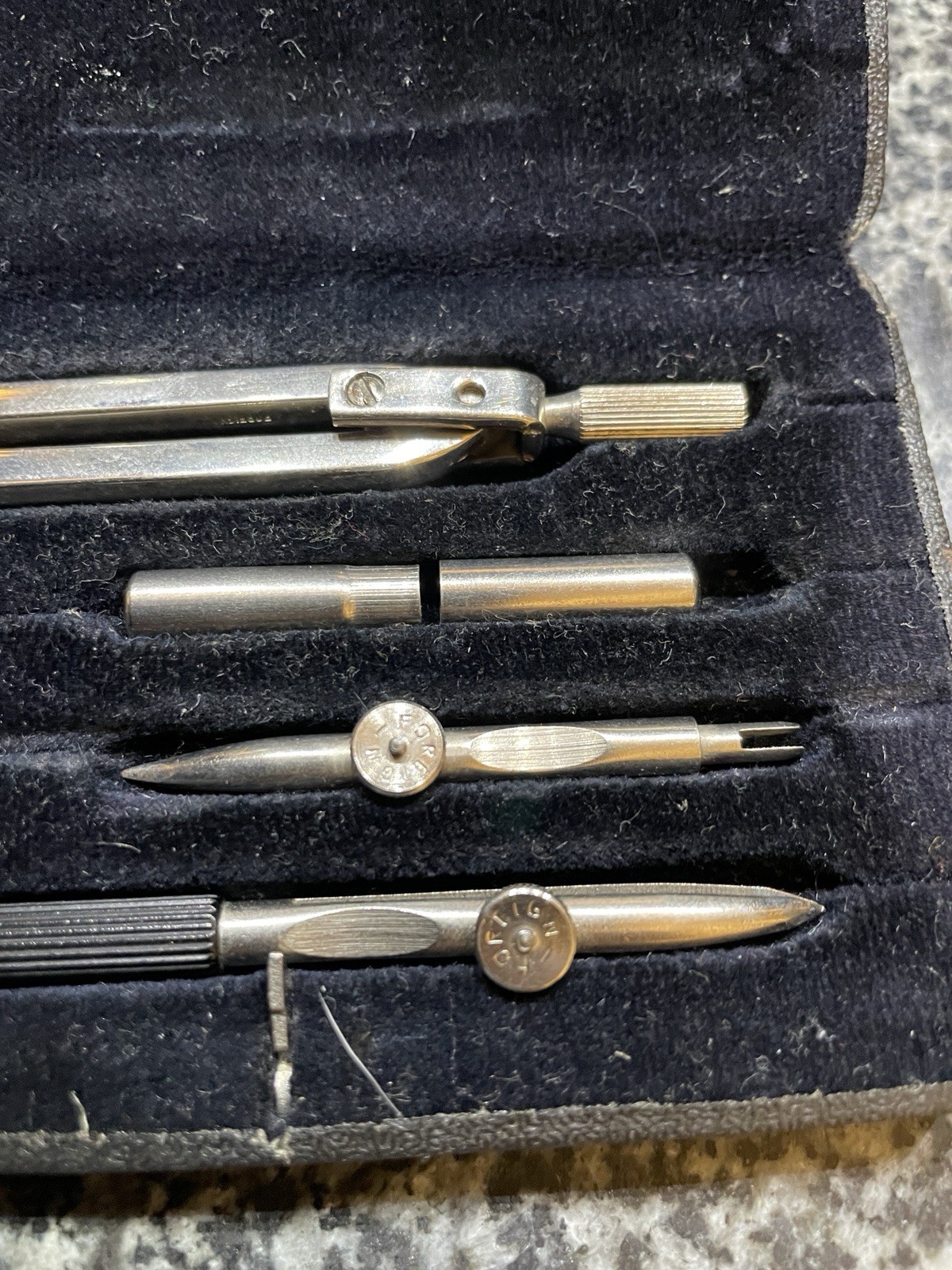 Vintage Pythag Engineering Compass Set Case Surveying Drafting
