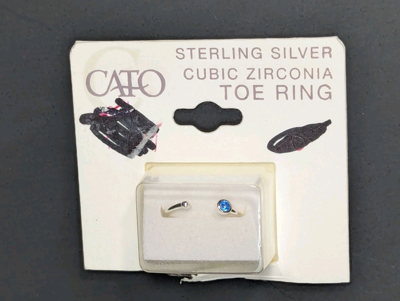 Cato Sterling Silver Blue Cubic Zirconia Toe Ring