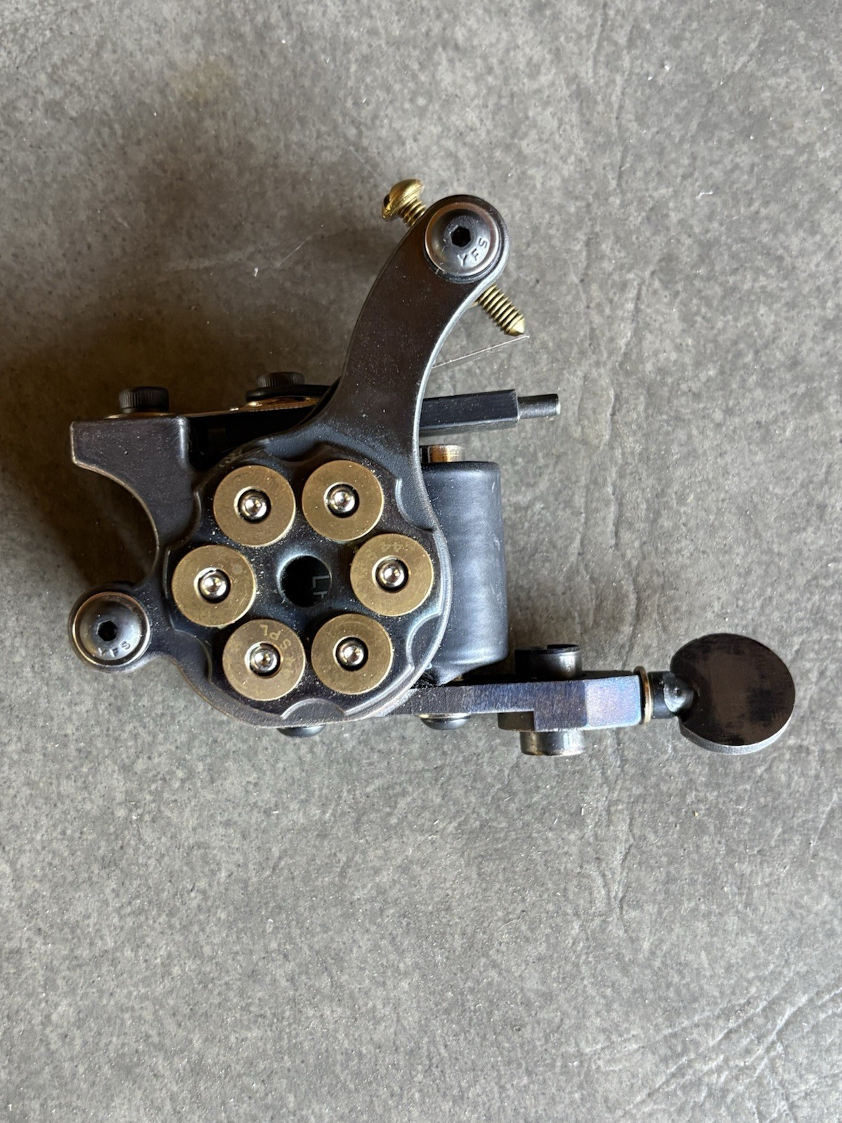 Blued Steel Coil Tattoo Machine Dial Revolver