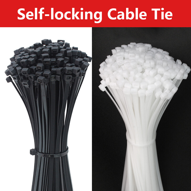 Nylon Plastic Cable Ties Zip Ties Wraps Black and White wrap  100mm x 5mm