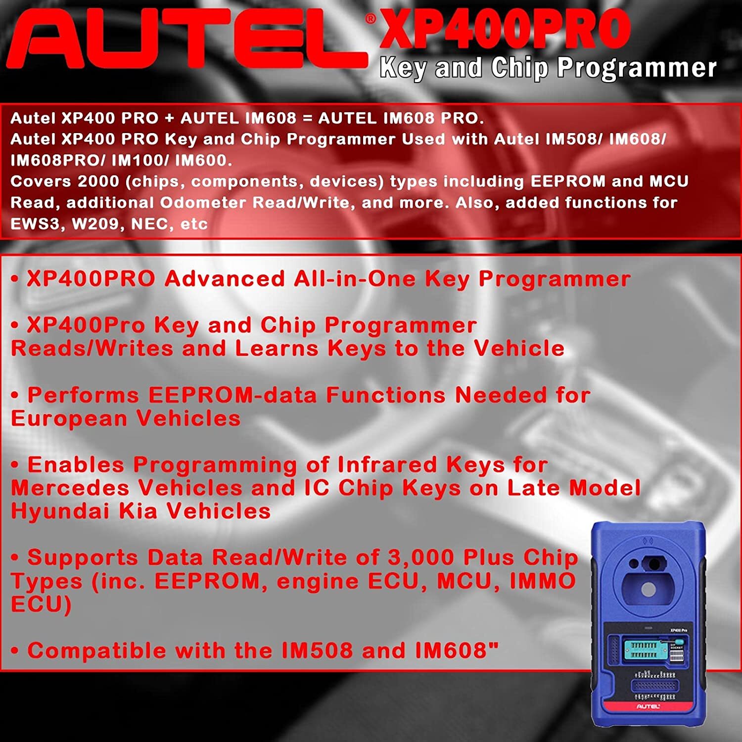 Autel IM608 XP400 PRO IMMO Key Programming Tool Full System Diagnostic Scanner