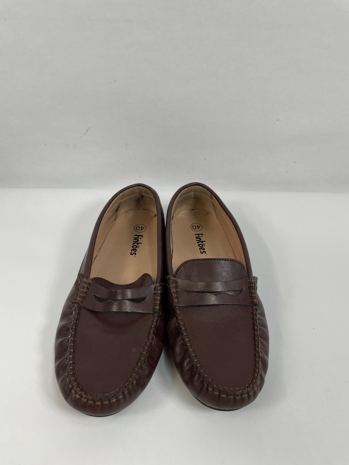 Fintoes Women’s Brown Slip on Moccasins Flat Shoes Size 40