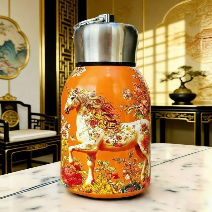 Hermès VIP Gift Horse Motif Insulated Bottle 300ml SUS316 Stainless Steel