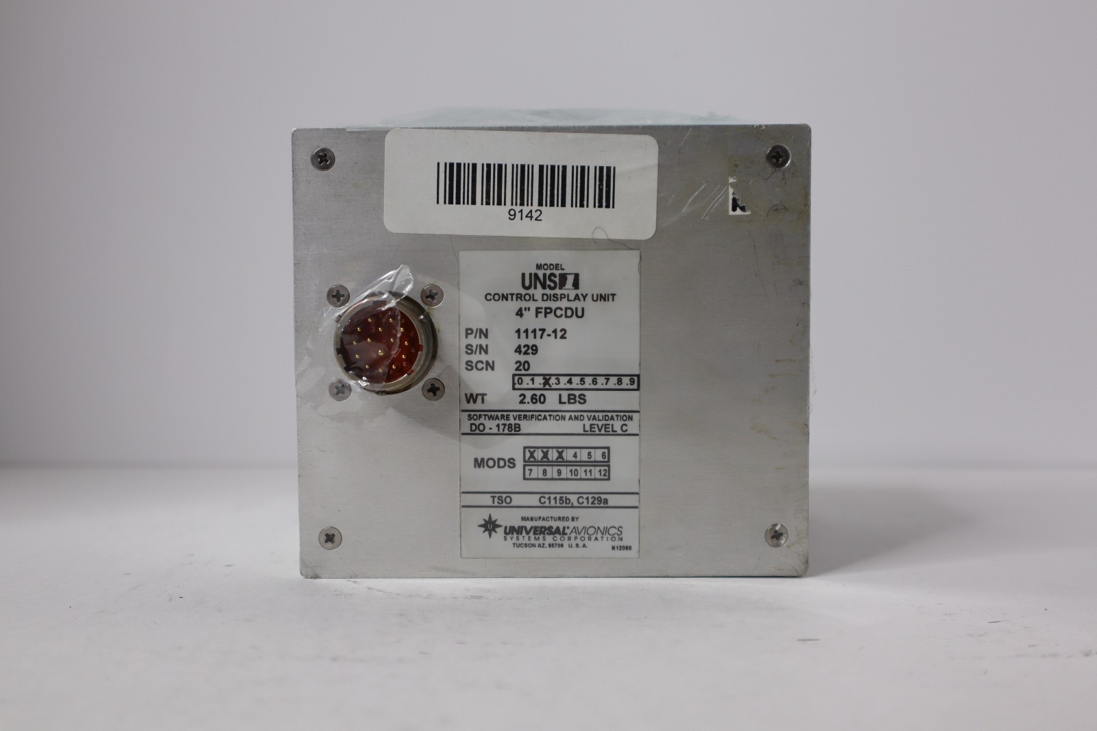Universal Avionics UNS1 Control Display Unit 4" FPCDU 1117-12