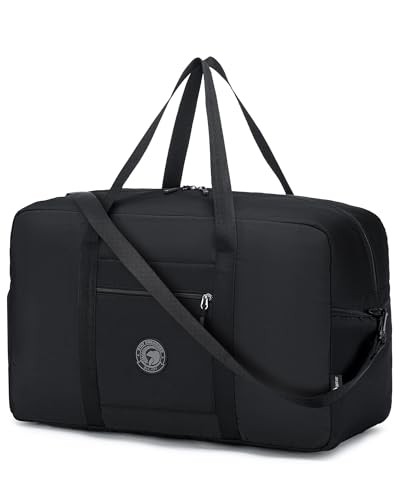 Carry on Bag 22x14x9 Airlines Approved, 48L Canvas Travel 22x14x9 inch Black