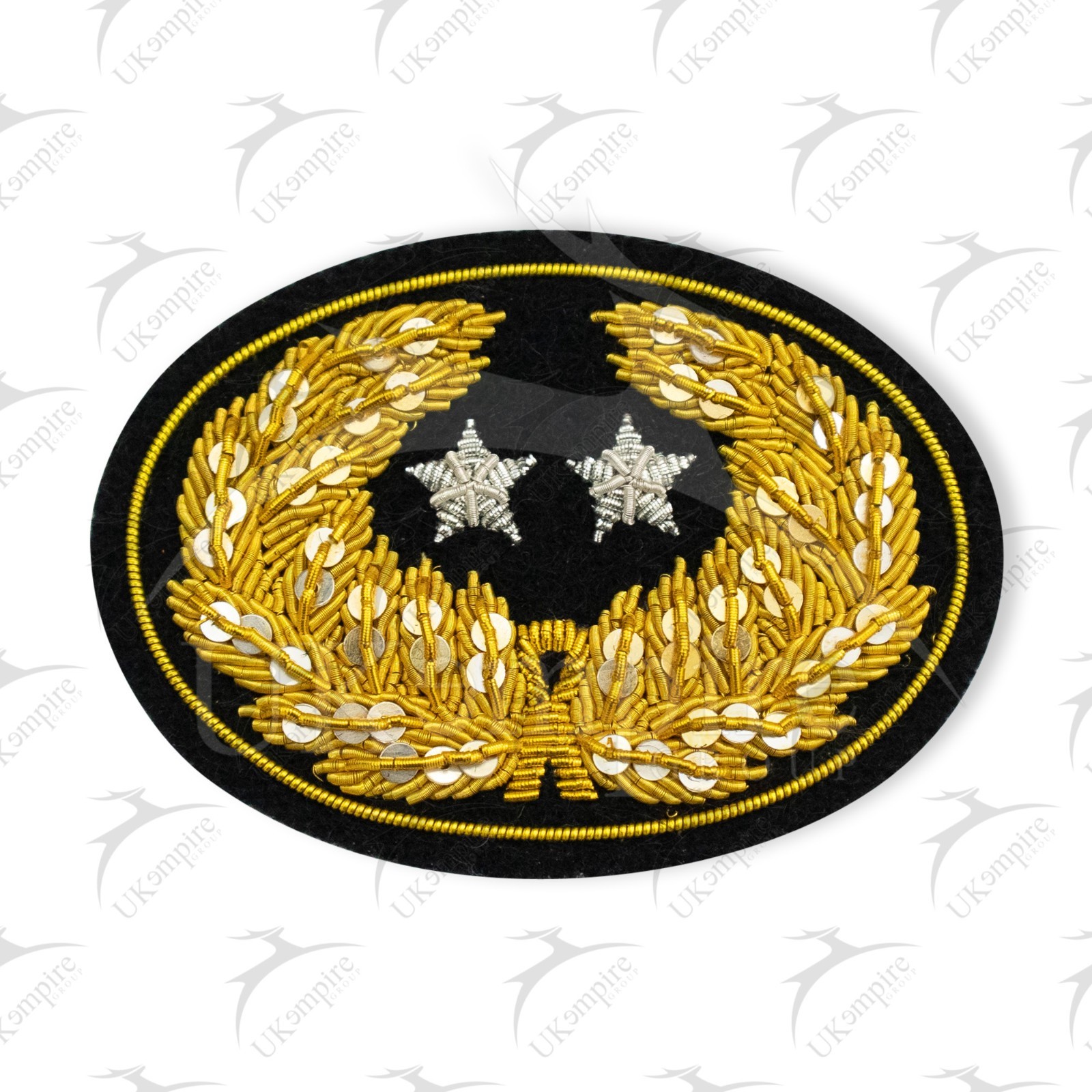 Civil War Officers Hat Insignia Badge Major General (Two Star) (Large)