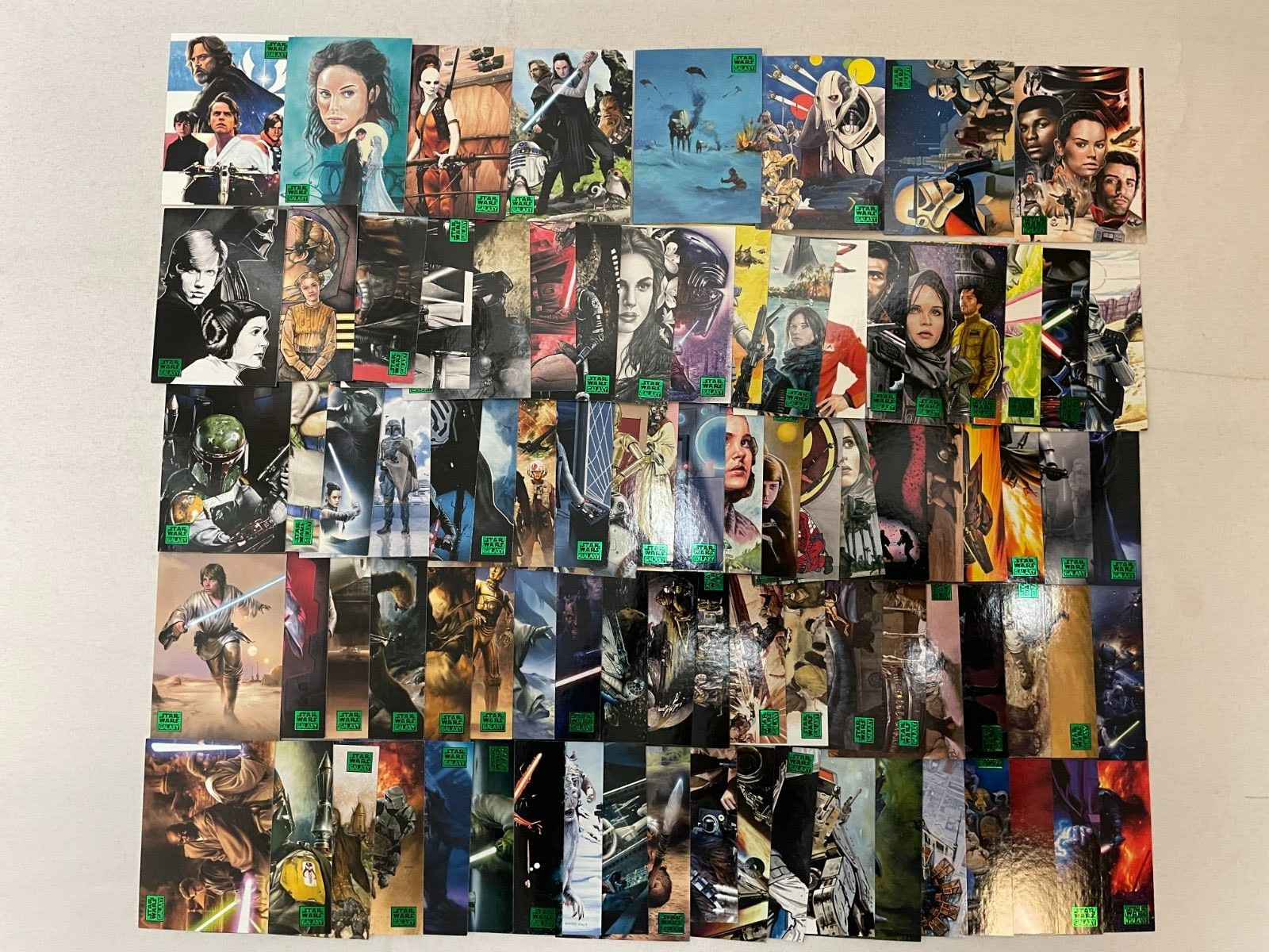 Star Wars Galaxy Series 8 2018 Topps Singles 1-100 GREEN PARALLEL Cards