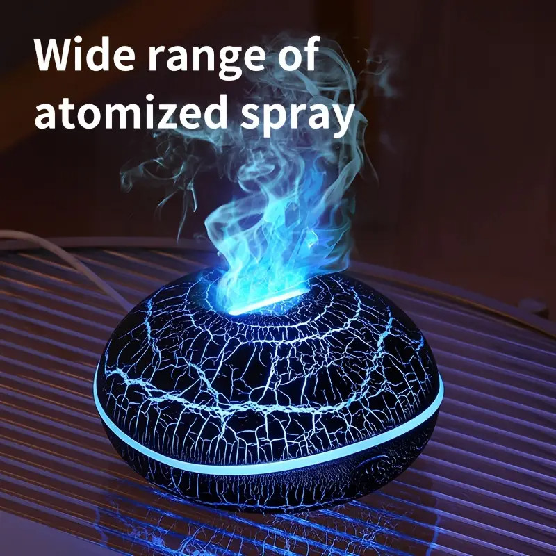Flame Aromatherapy Diffuser Aroma LED Light Ultrasonic Air Humidifier 200ml