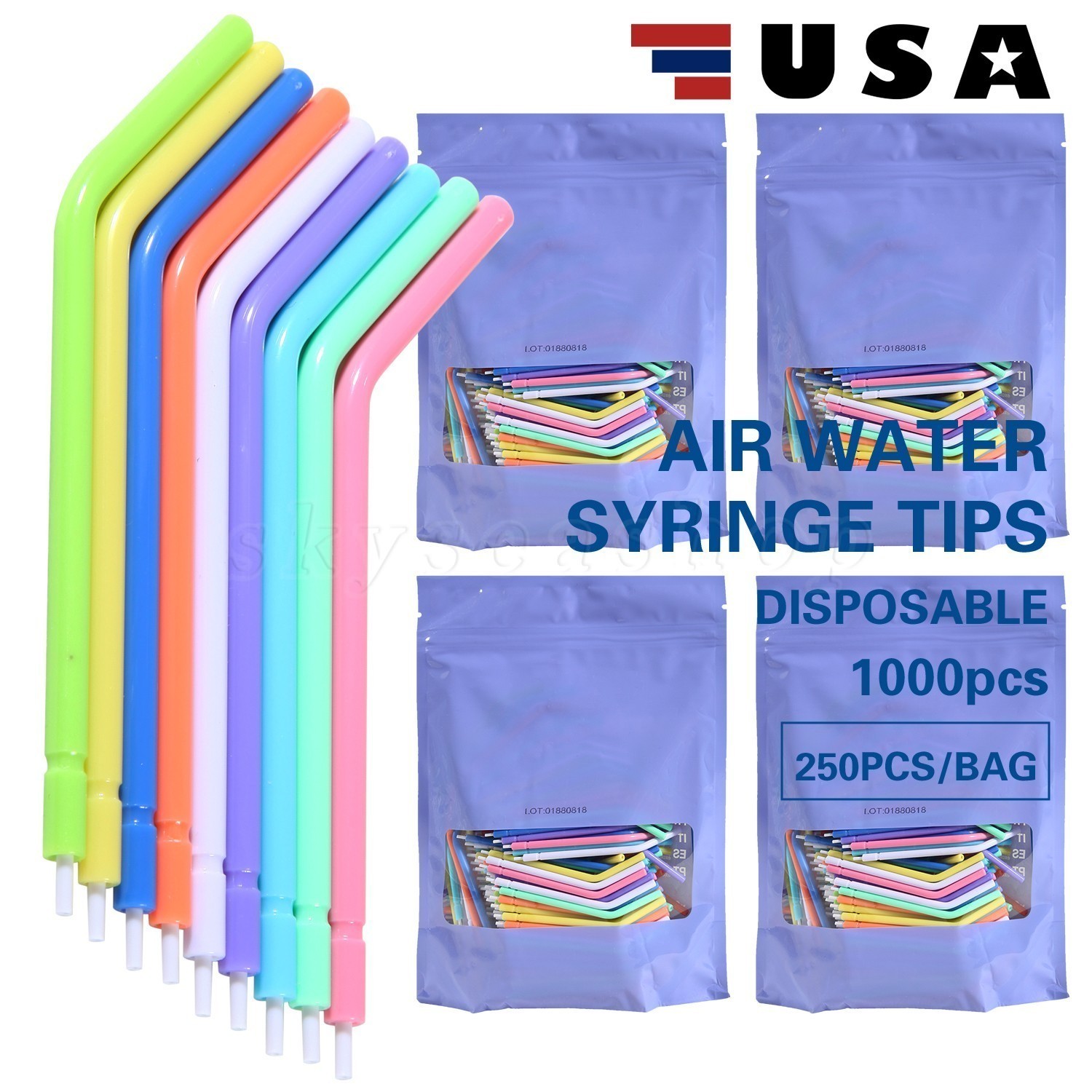 Disposable Air/Water Syringe Tips - Universal Fit, Dental (Choose Qty)