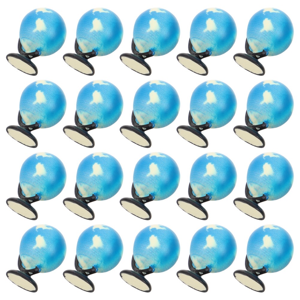 20Pcs Resin Mini Globes for Decor Sky Blue Tiny Globe for Office Desk
