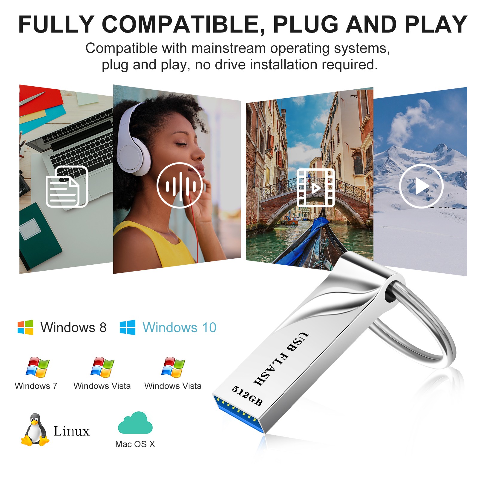 512GB USB Flash Drive Memory Stick Thumb Pen Drive Data Storage for Laptop