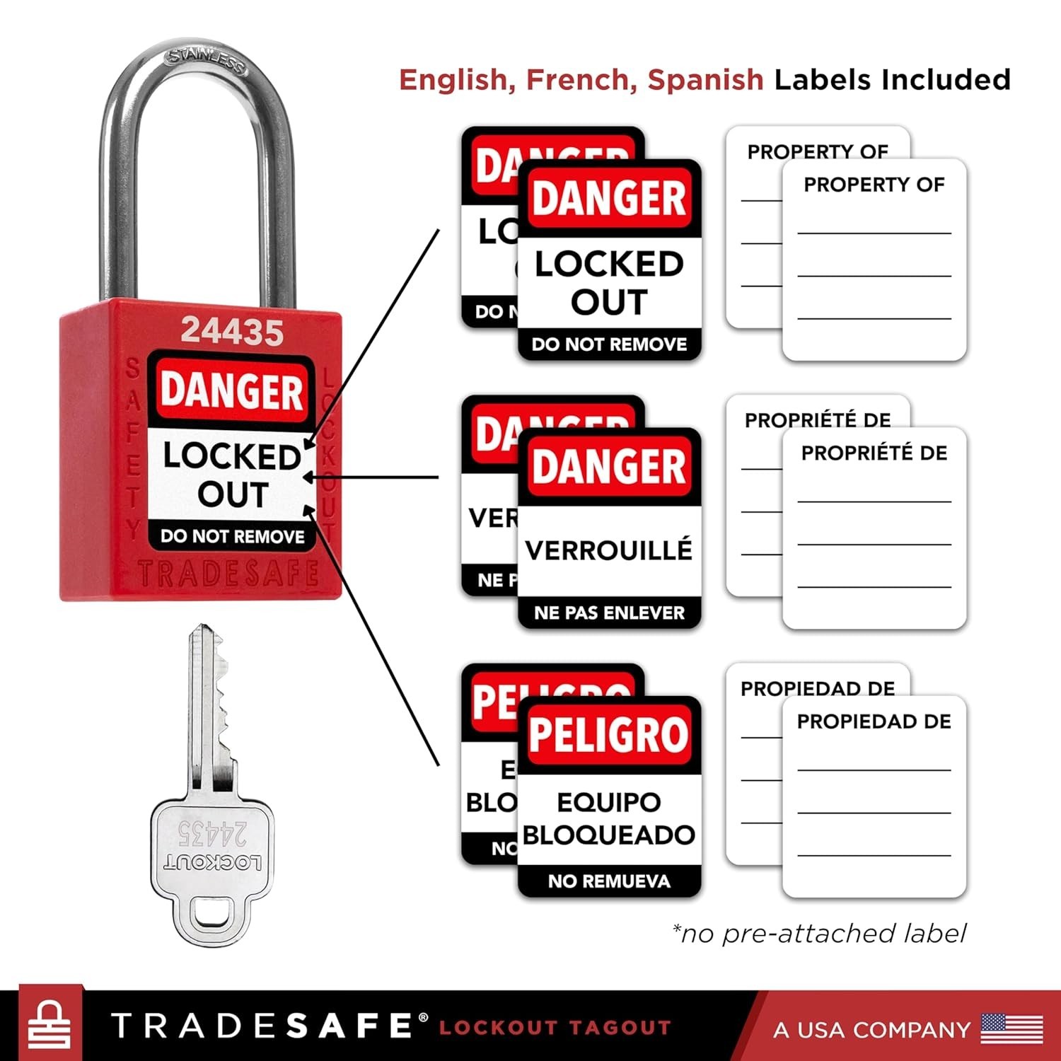 Lockout Tagout Locks Set - 10 Red Loto Locks, Lockout Locks Keyed Different, ...