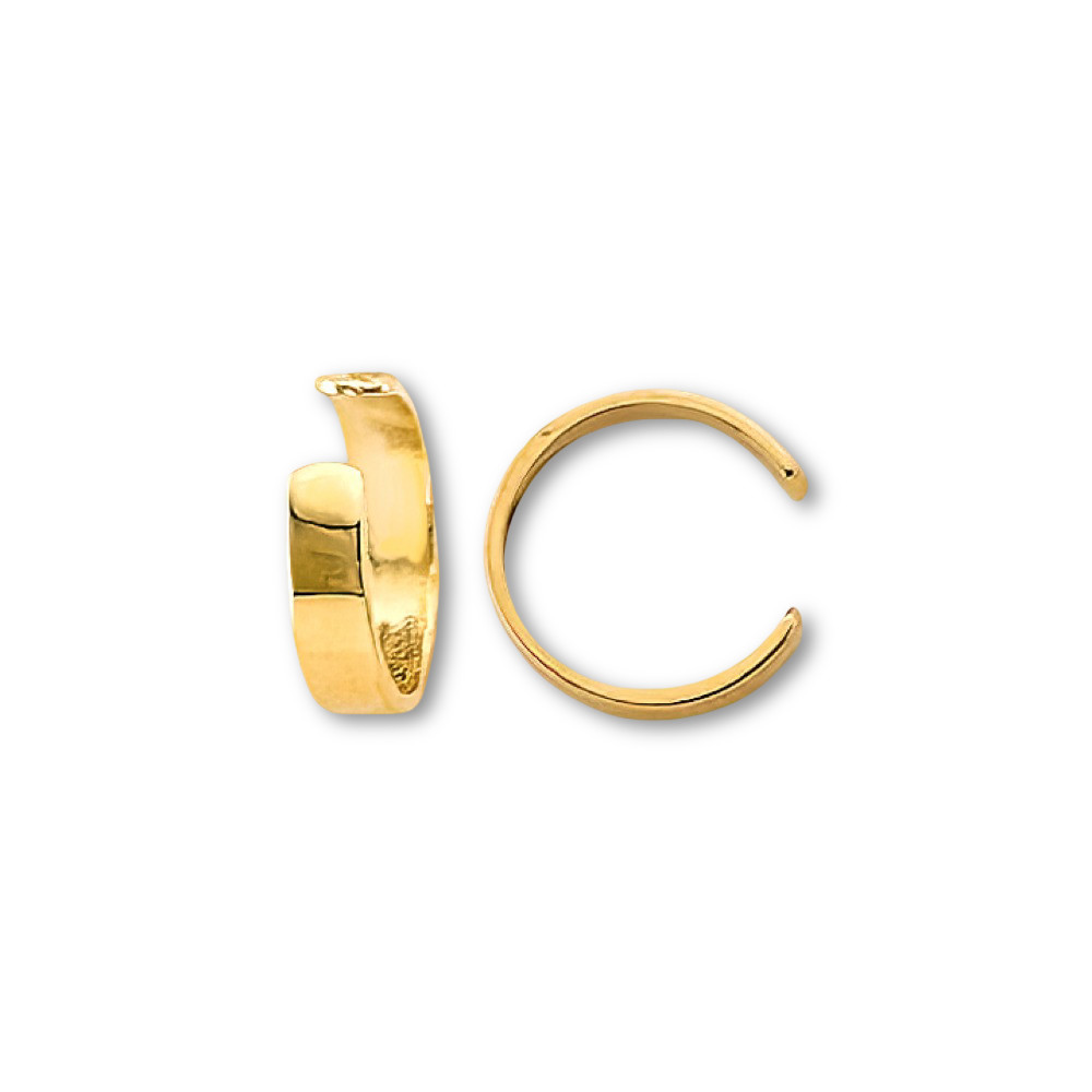 14K Yellow Gold Ear Cuff | Dainty Plain Cartilage Earring | No Piercing Needed