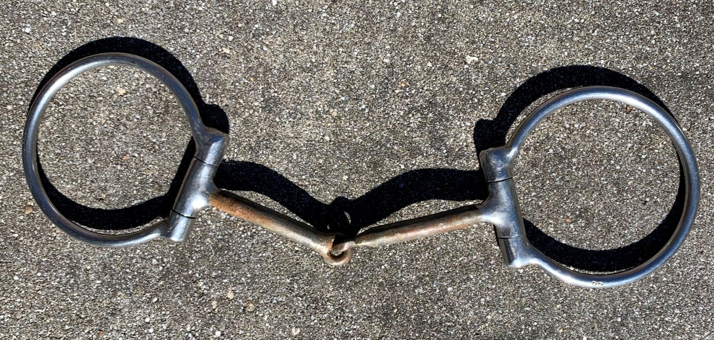 5" Sweet Iron Offset D Ring Snaffle Bit Western Horse Riding Training MARKED: RR