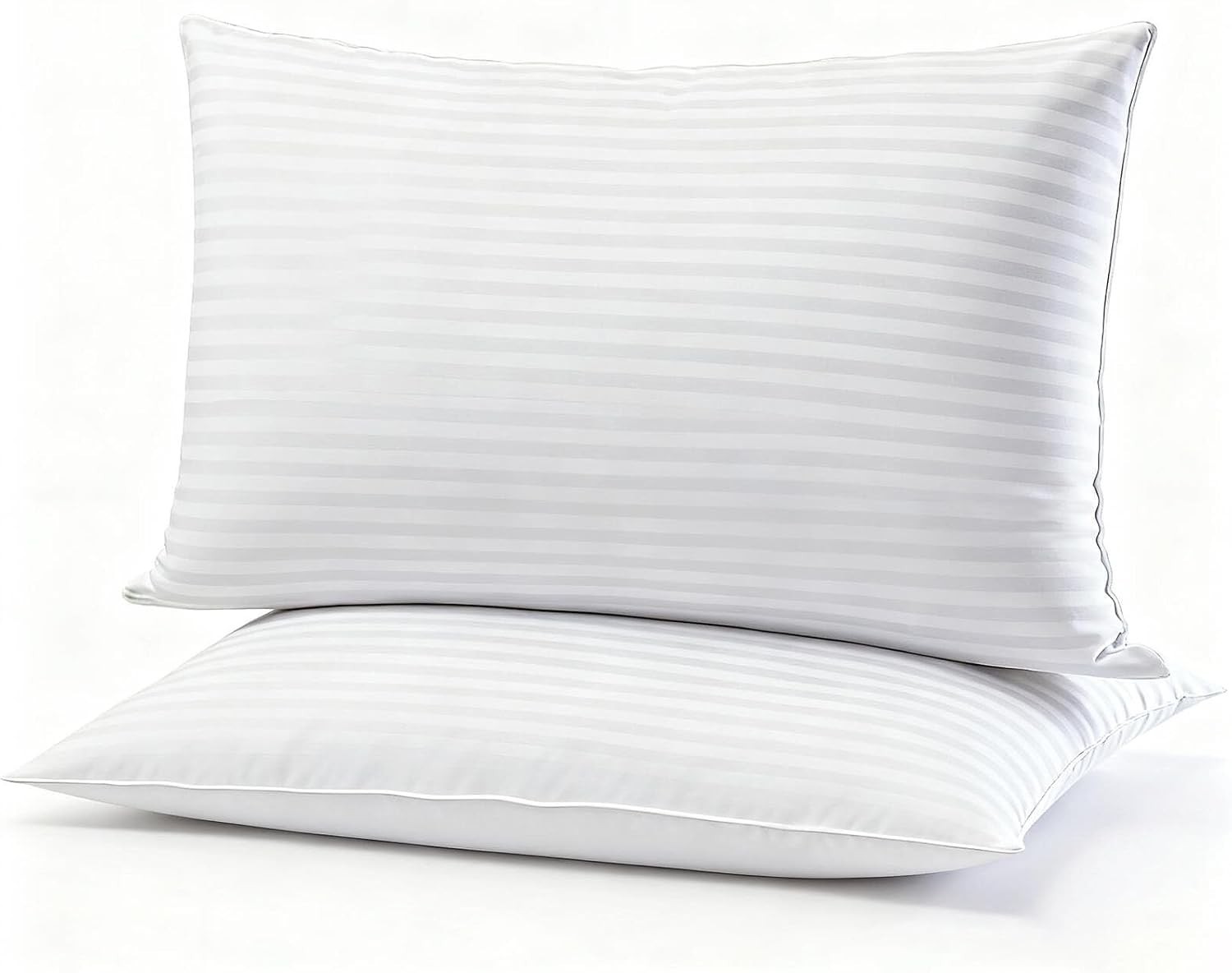 Flat Ultra Thin Bed Pillows Standard Size Pillow Set of 2 Extra Soft Down