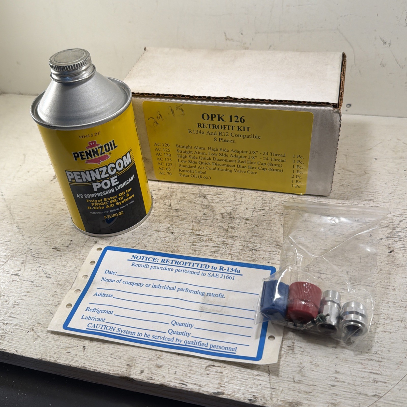OPK 126 R12 to R134a Conversion Fitting Adapter Kit - R12 to R134a Retrofit Kit
