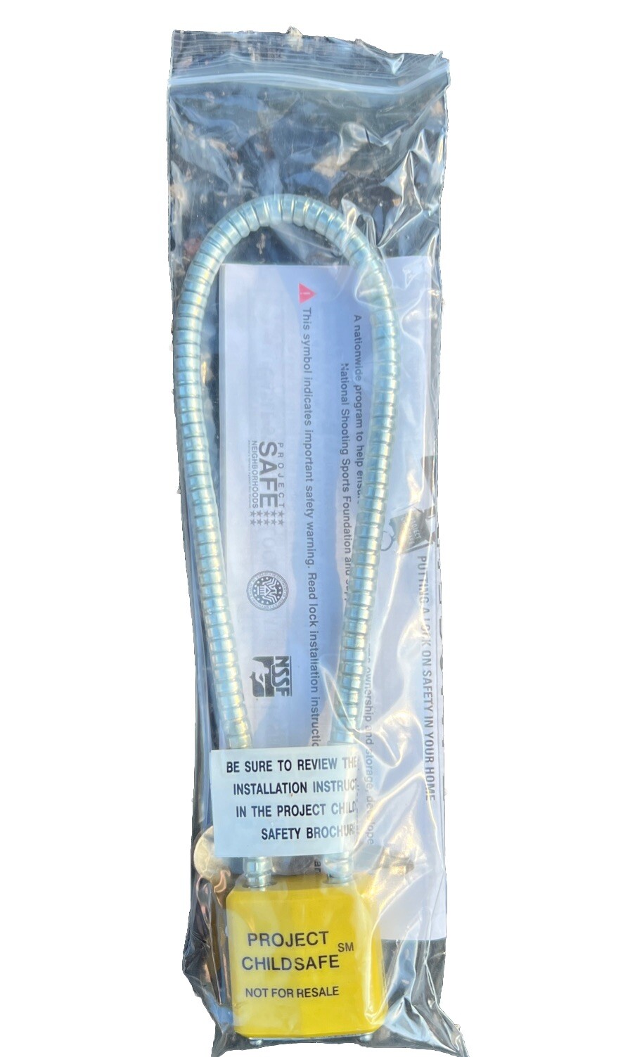 Project Childsafe Gun Lock Child Safe Cable With Padlock 2 Keys Instructions NEW
