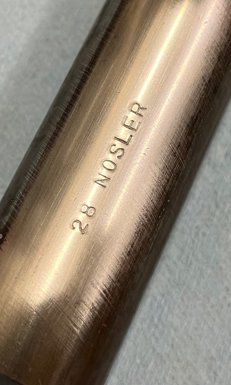 Steel stamp guide, for barrel caliber marking