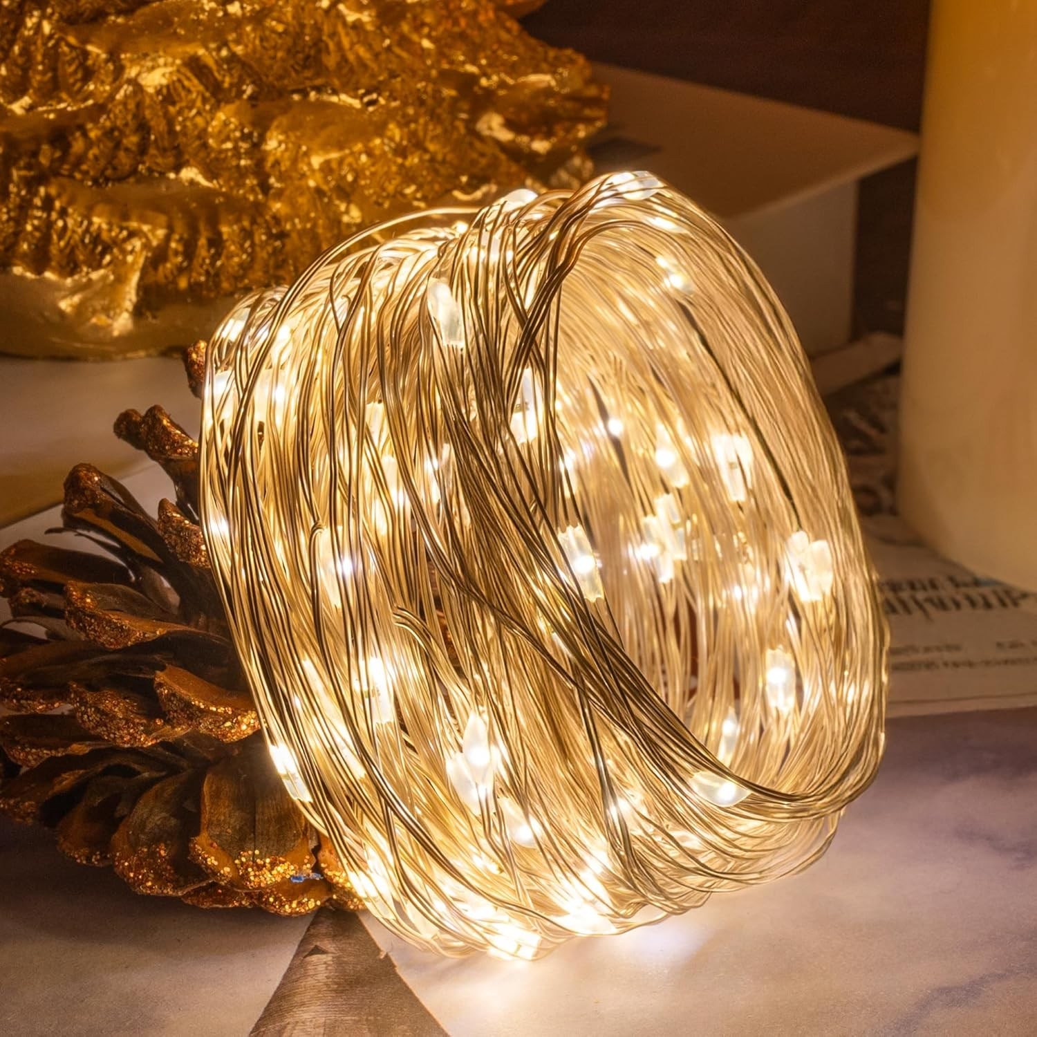 Fairy Lights 66 FT 200 LED USB Power Photo String Lights W/ Remote 8 Modes