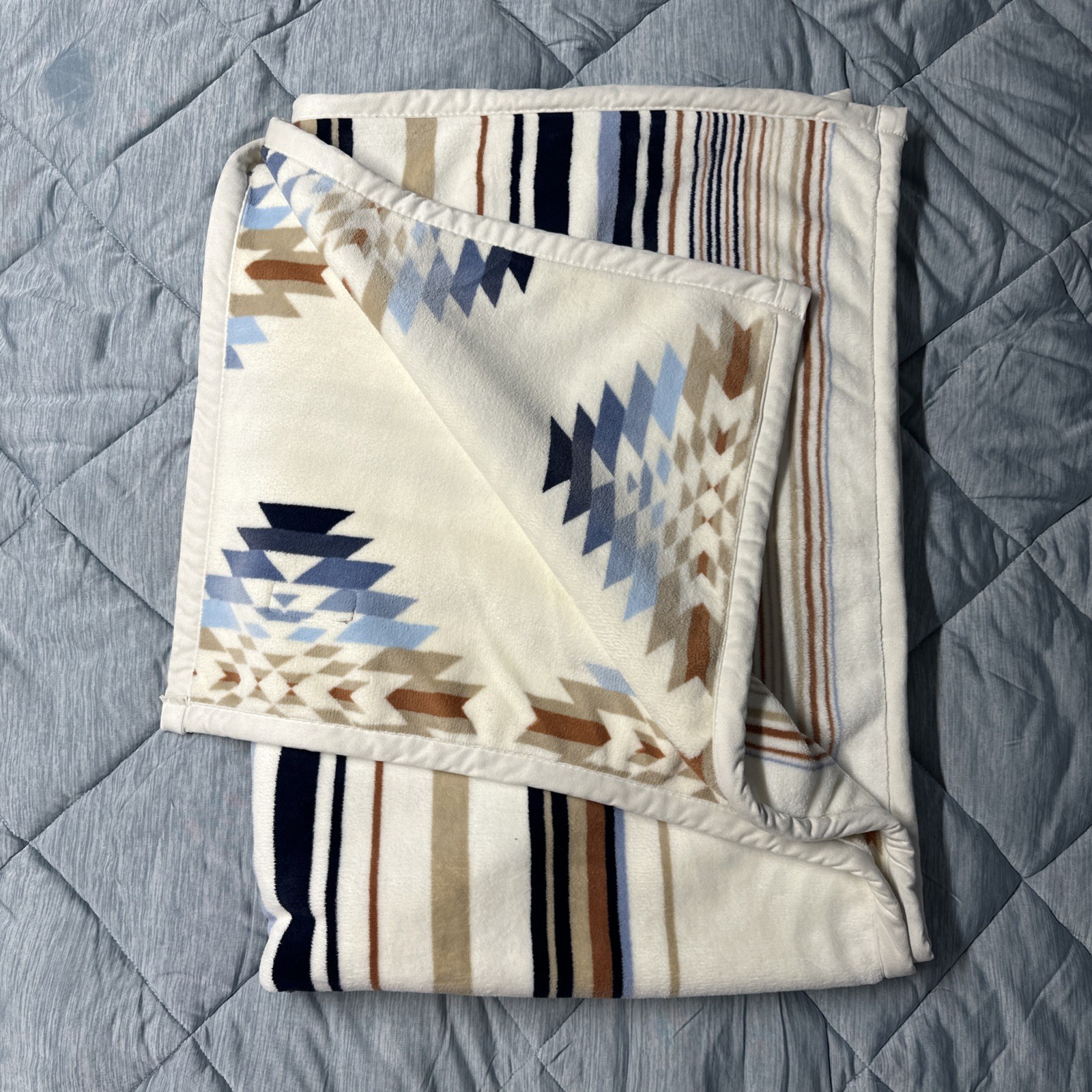 Pendleton Reversible Plush Throw-50x70in Savanna Stripe 100% Polyester