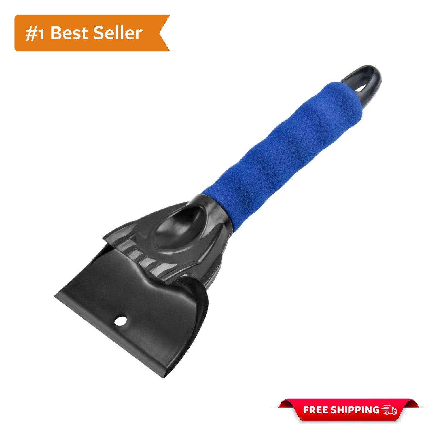 Portable 10-Inch Ice Scraper with Comfort Grip for Easy Frost Removal