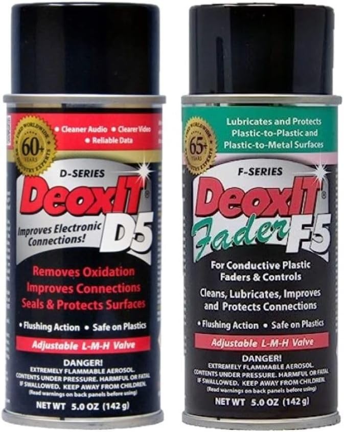 Caig Laboratories DeoxIT D5S6 Contact Cleaner & F5S-H6 FaderLube 2-Pack  5 oz