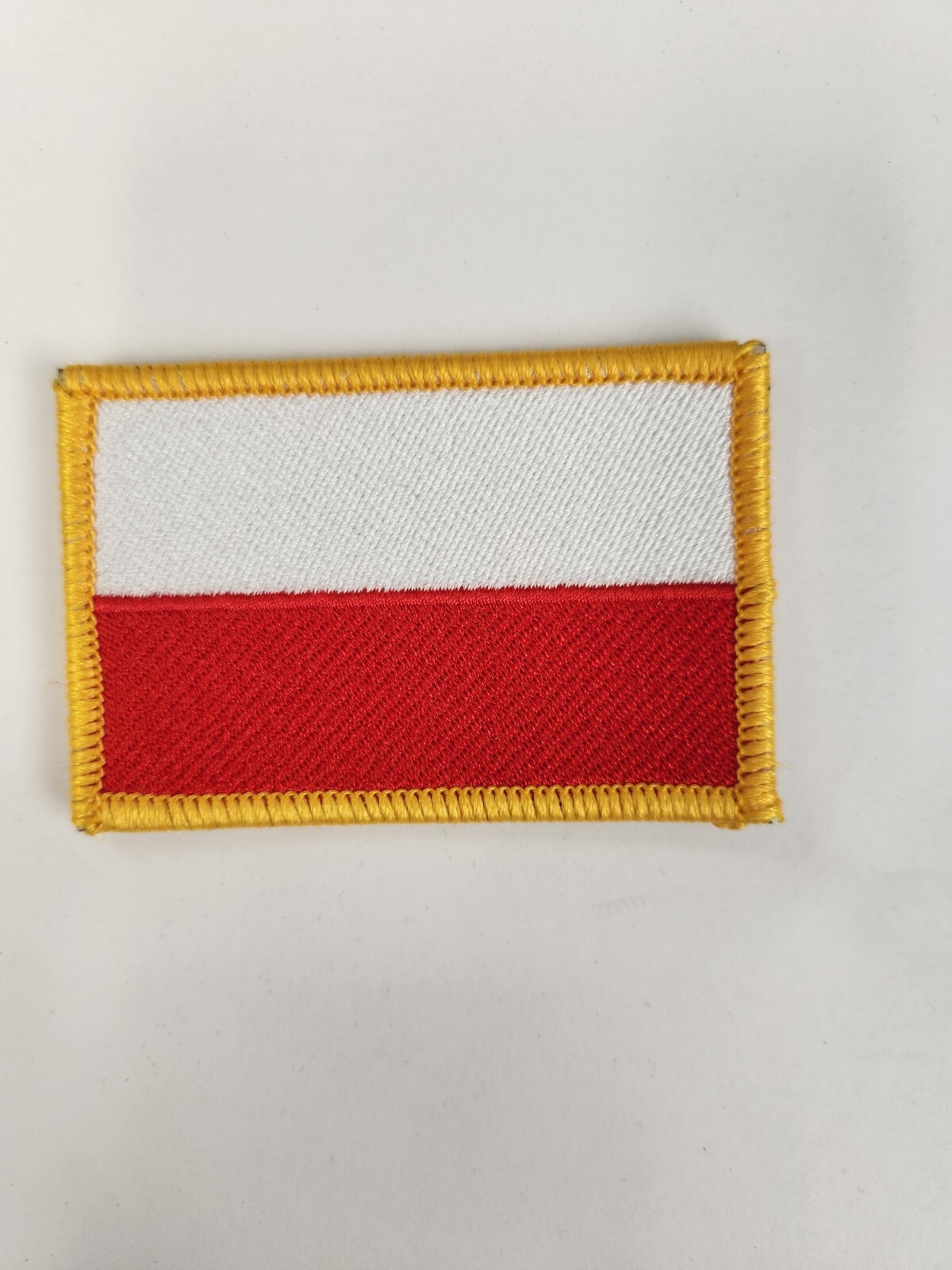 Embroidered Polish Flag hooked back Patch for hats or bags