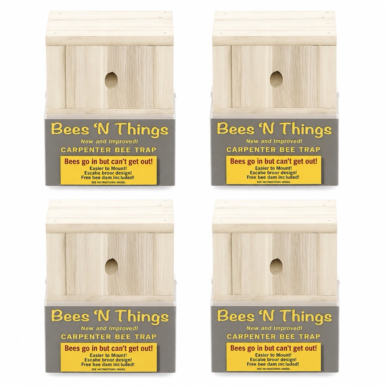 New Bees 'N Things Outdoor Carpenter Bee Traps - Lot of 4