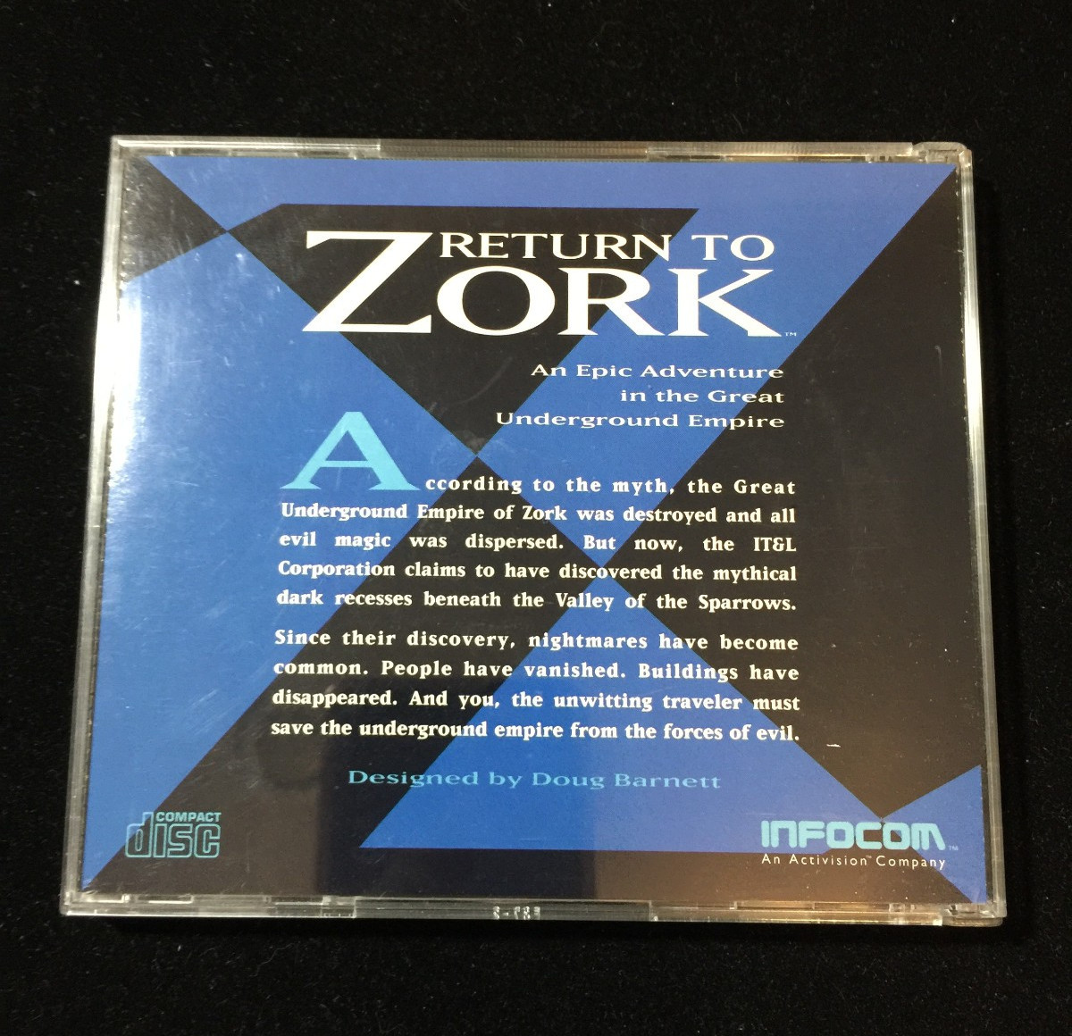 Return to Zork PC Game CD-ROM Disc. DOS. (Infocom, 1993)
