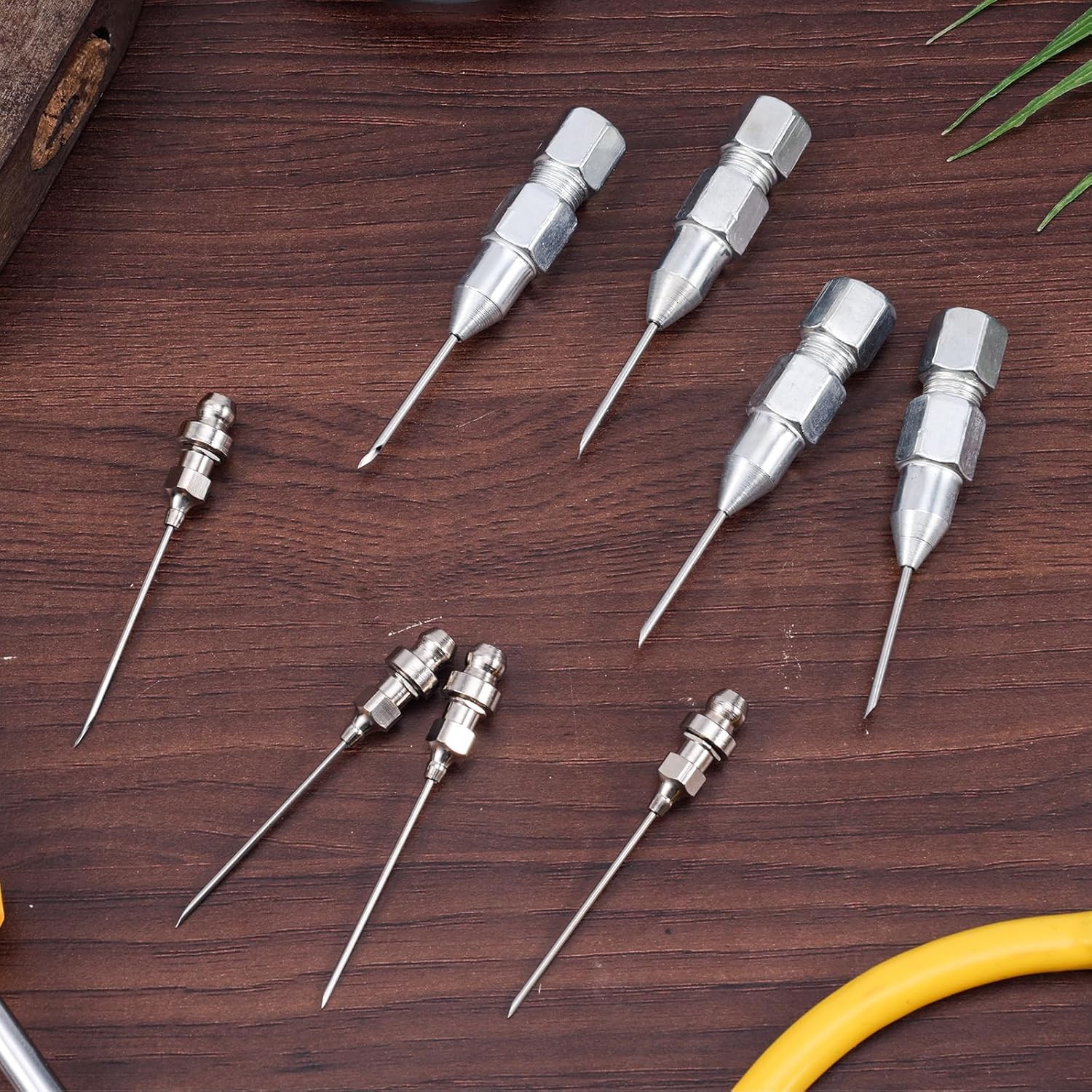 4pcs Grease Needles & 4pcs Needle Point Tip Grease Fitting Adapter Tools, Used i