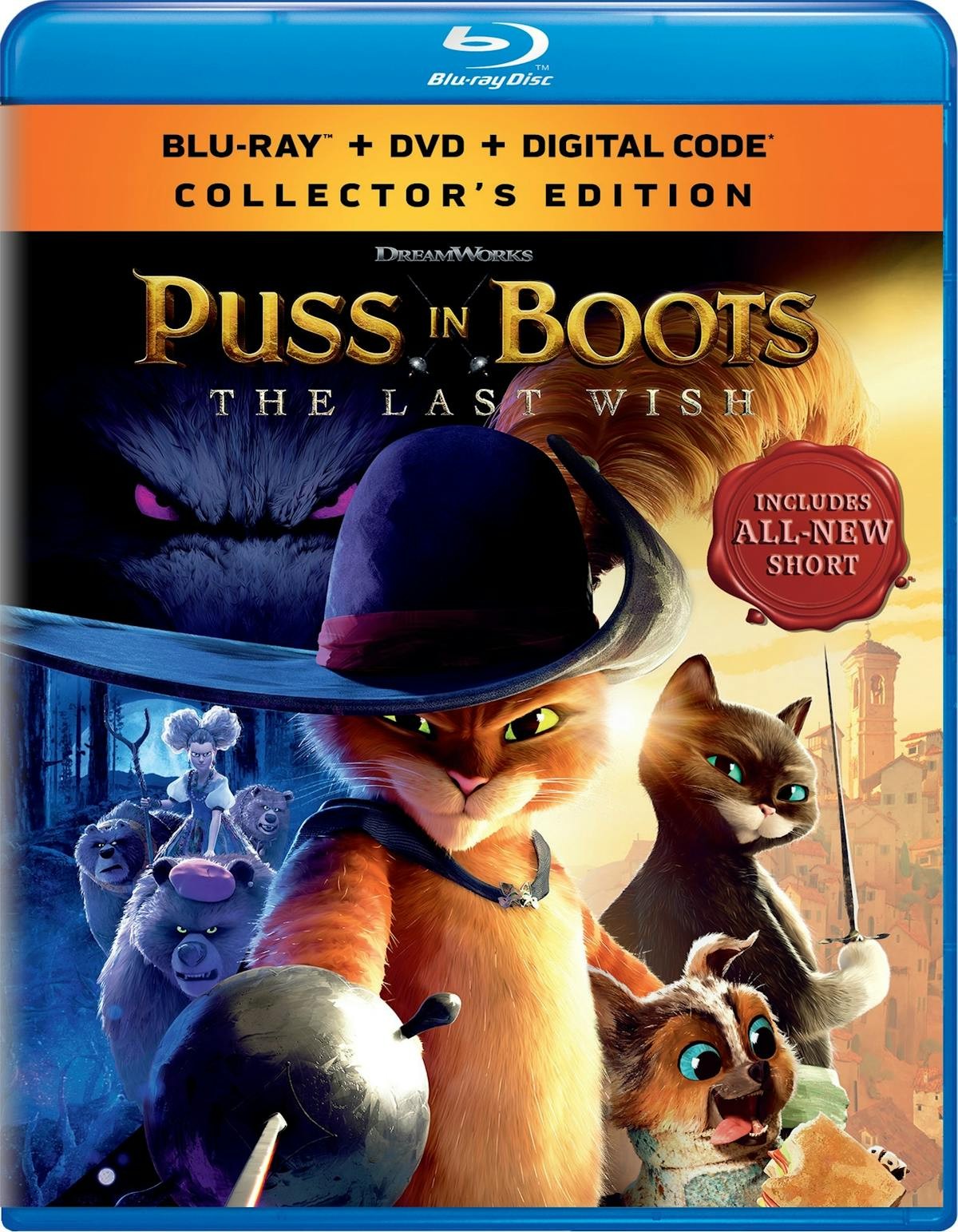 Puss in Boots The Last Wish Blu-ray Antonio Banderas NEW