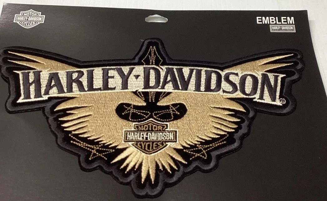Harley Davidson Sew On Gold Wings Jacket Patch Emblem 6” x 10”