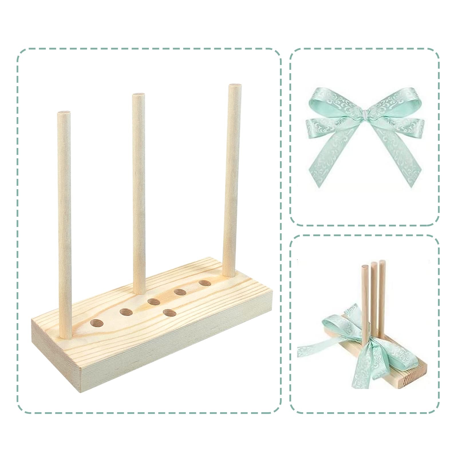 Andiker Bow Maker for Ribbon, Wooden Making Tool Creating Type 1