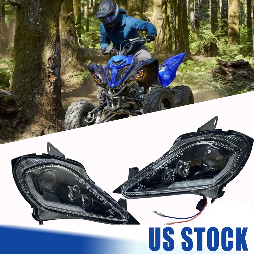 Led Headlights w/ Turn for Yamaha Raptor YFZ 450 450R 450X 700R 700 R/SE/R SE/X