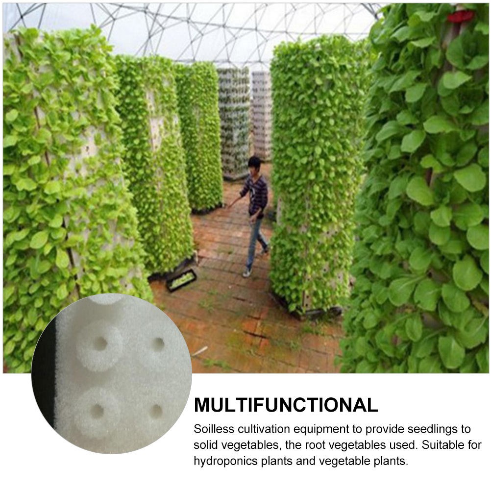 120 Pcs White Soilless Hydroponic Sponge Blocks for Vegetable Growing
