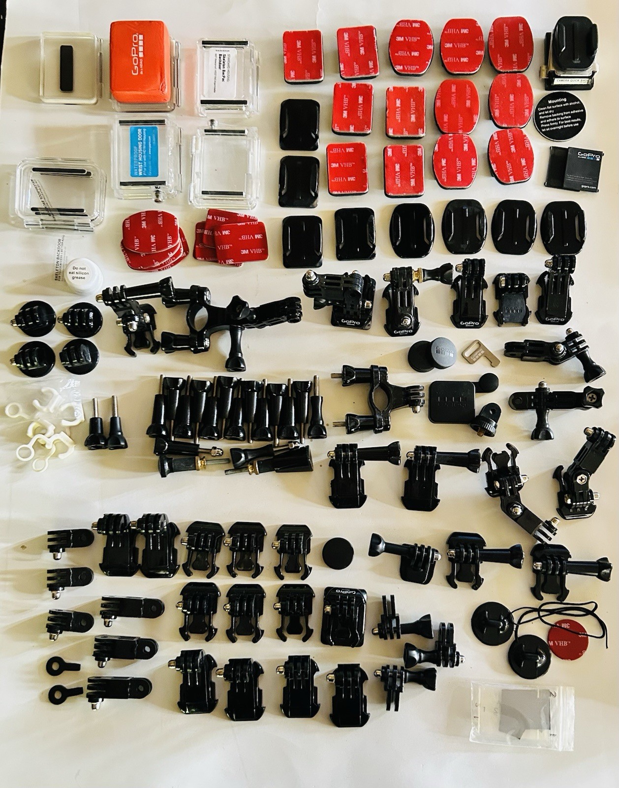 120+ Pc Bundle - GoPro Action Camera Accessories Clamps Arms Hardware Buckles +