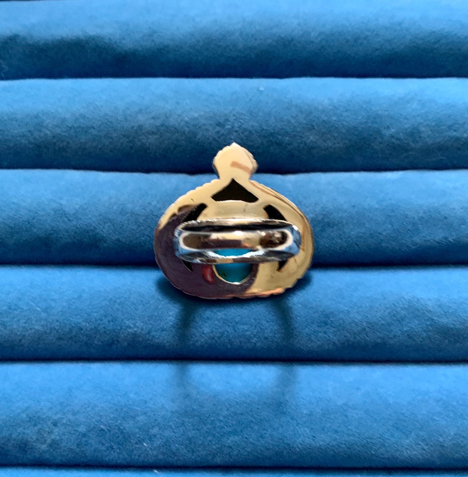 Bali Legacy Sleeping Beauty Turquoise, Abalone Shell Eagle Ring - Sizes 7 & 8