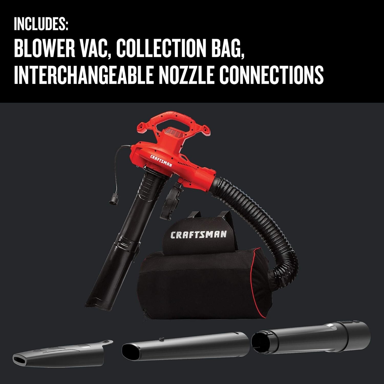 Craftsman 3-in-1 Leaf Blower Corded Electric 12 Amp Leaf Vacuum Mulcher