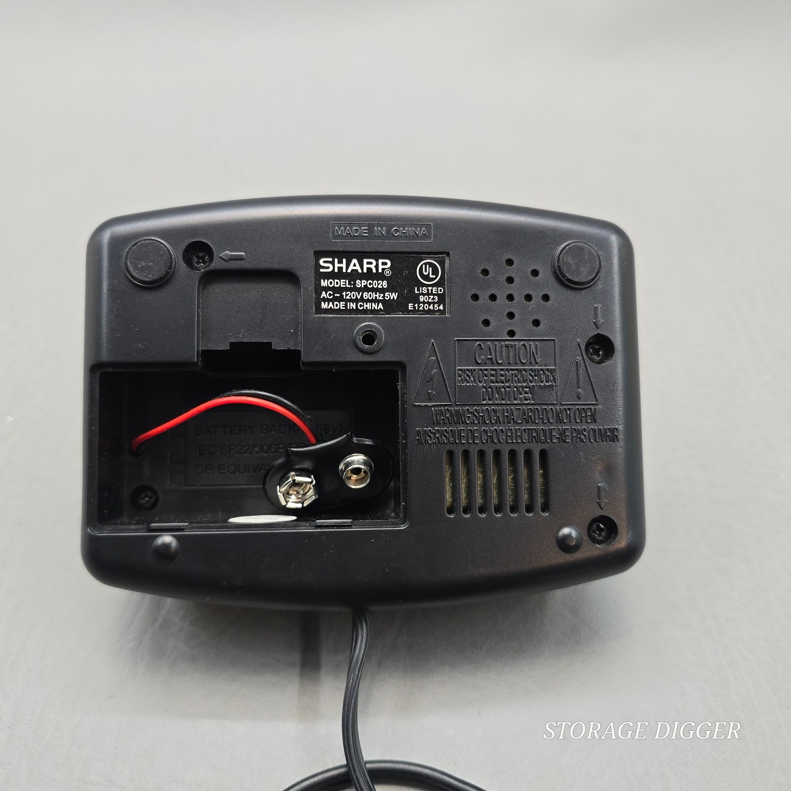 Sharp SPC026 Digital Alarm Clock Black LED Display Snooze Button Battery Backup