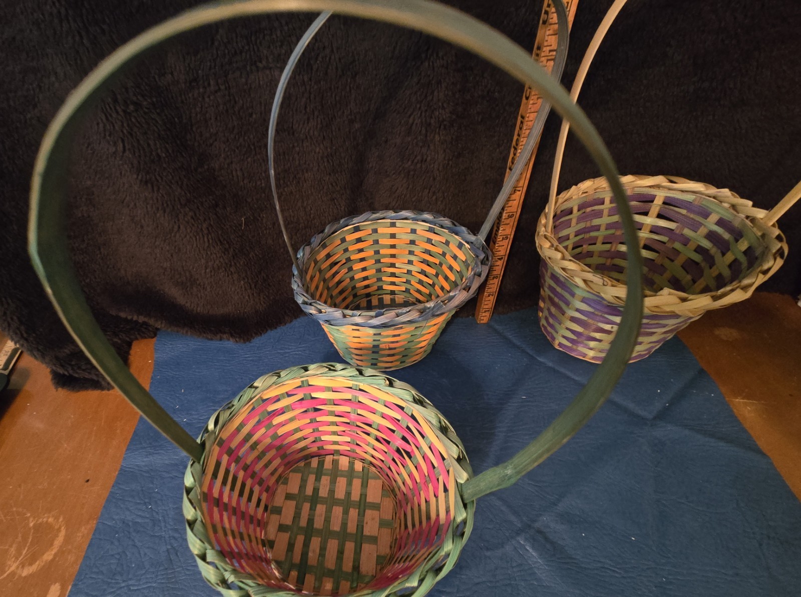 6 Vintage Easter And Decorative Wood Baskets