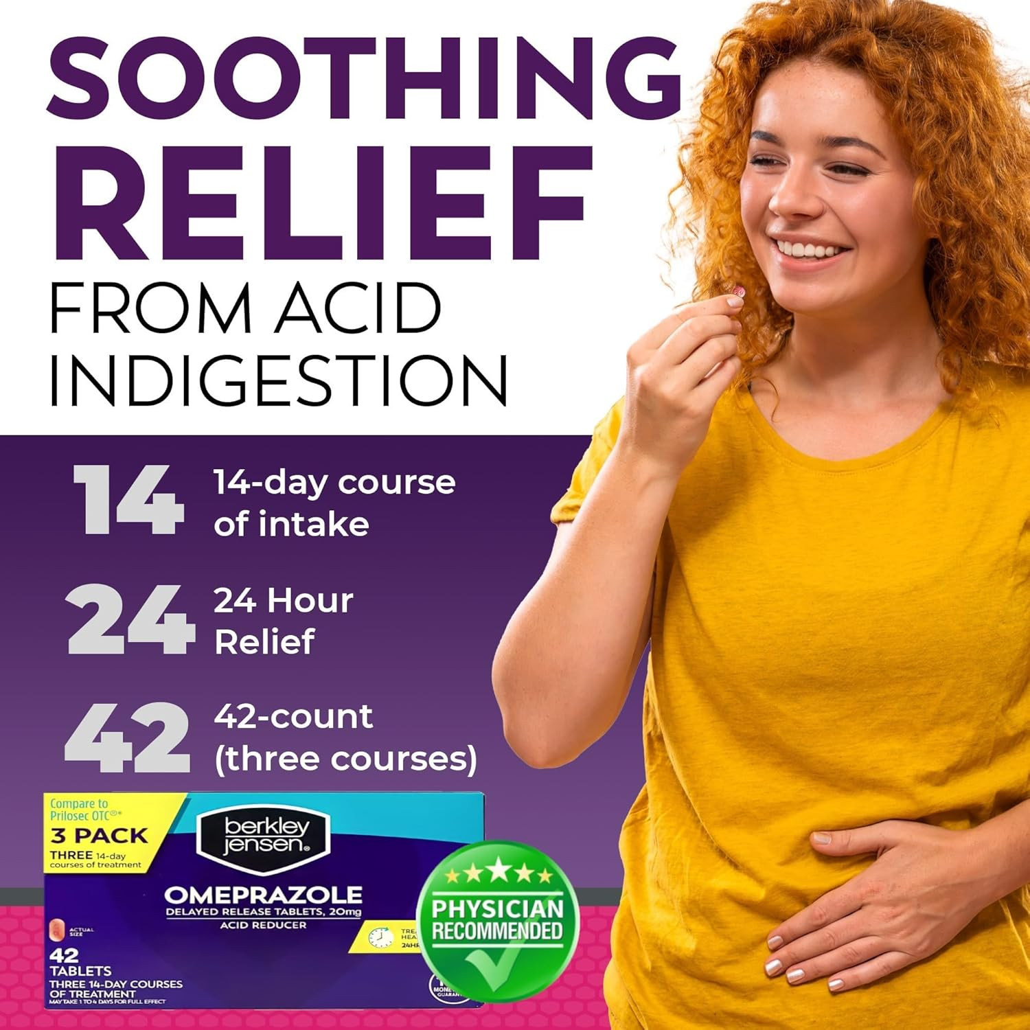 Omeprazole 20 Mg Delayed Release Tablets - Heartburn - Acid Reducer Pil
