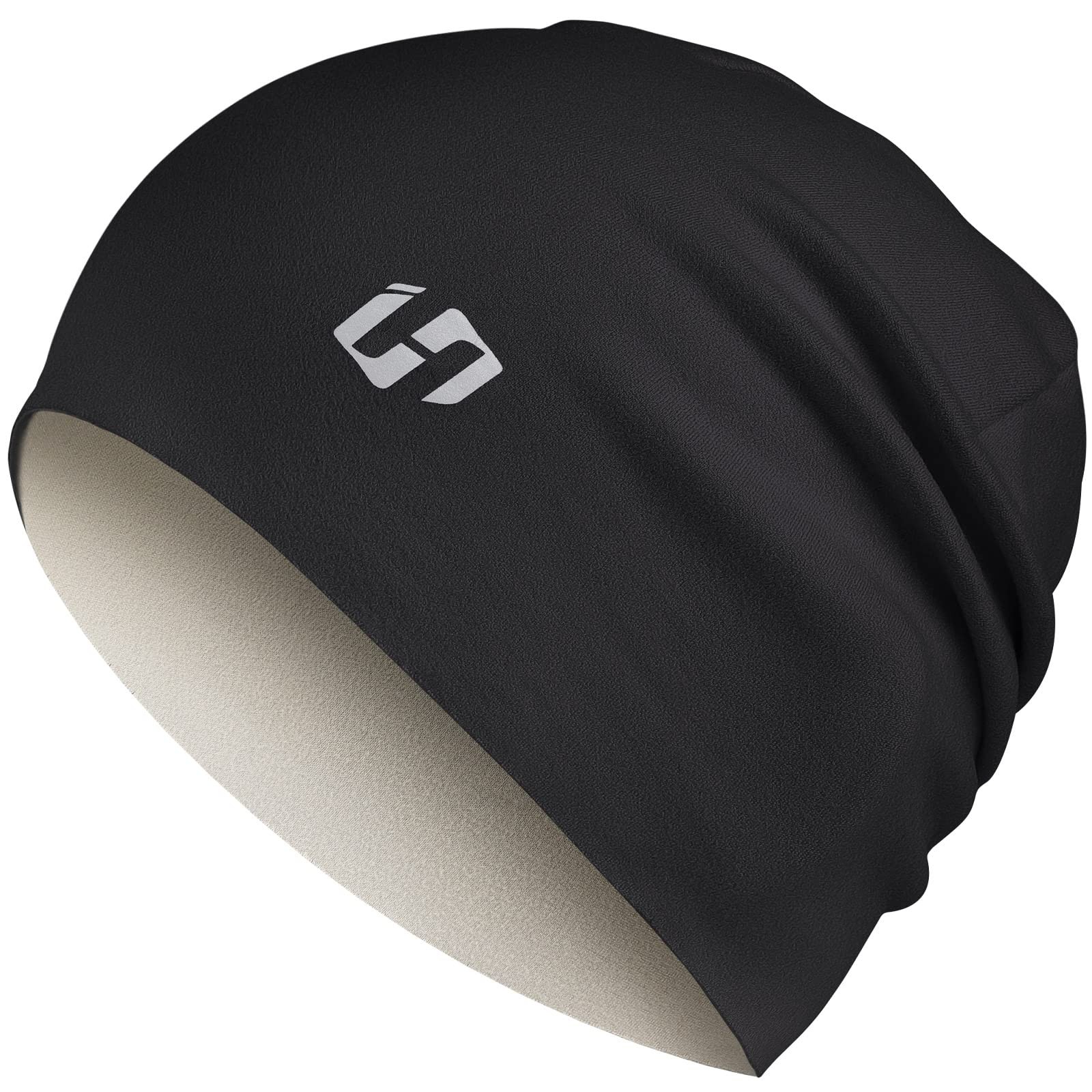 HASAGEI Thermal Running Hat - Men's Women Skull Cap Beanie One Size, Black