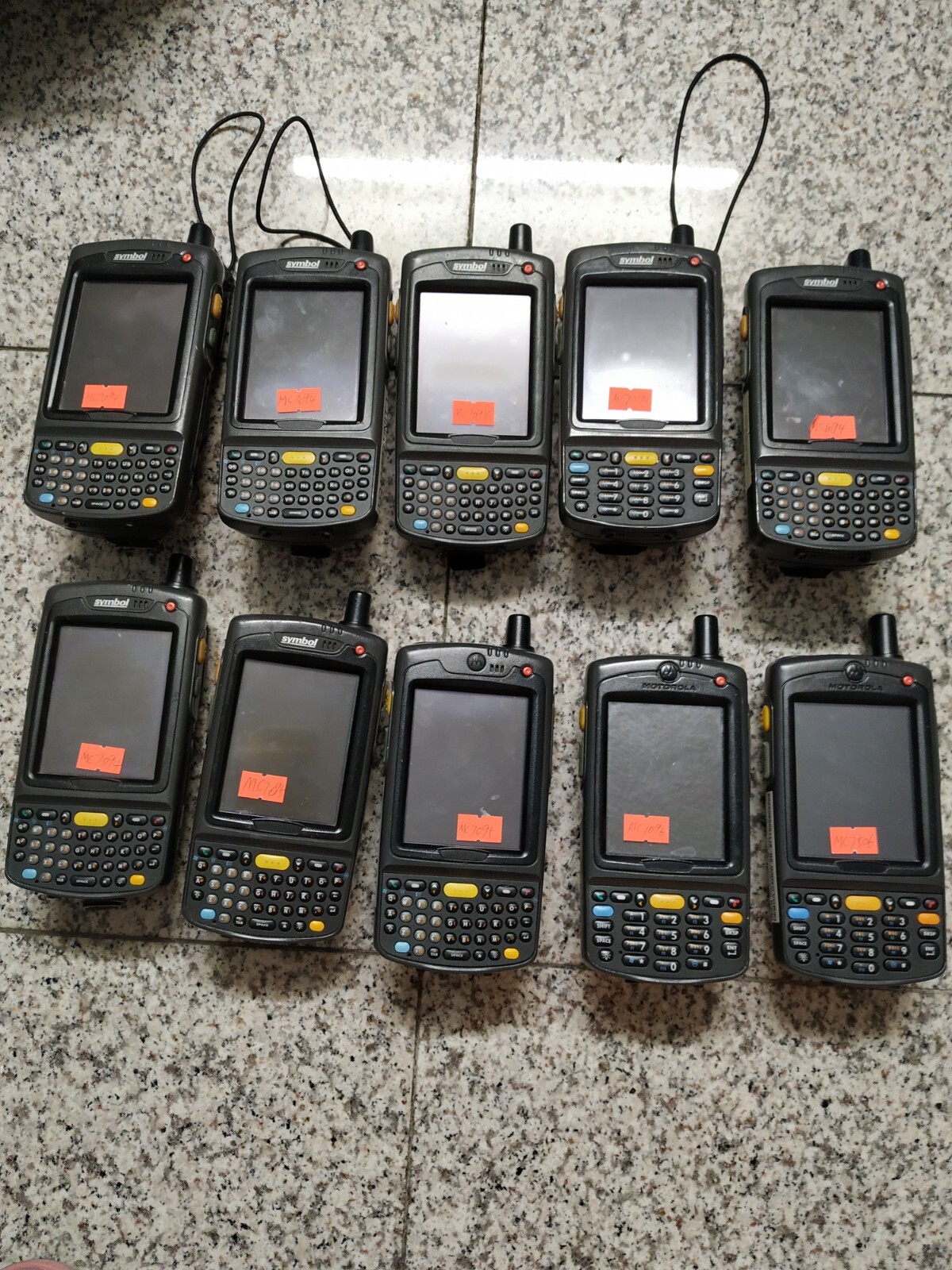 Lot of 10 Motorola Symbol MC70 MC7094(6)/7095(2)/7096(1)/MC7506 Handheld Scanner