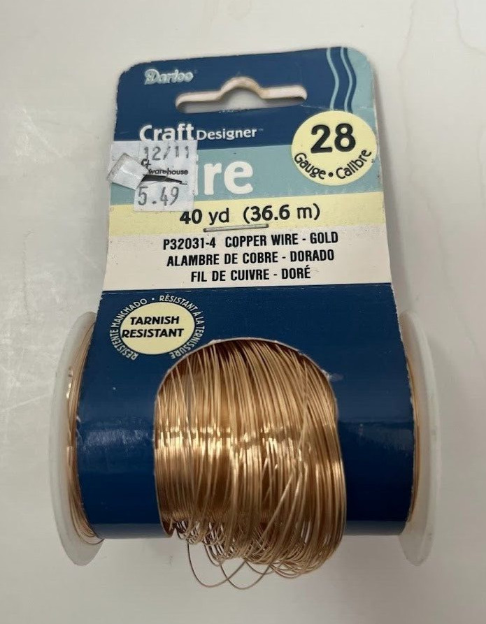 Darbo Craft Designer Copper Wire Gold 28 Gauge Tarnish Resistant 40 Yd NEW