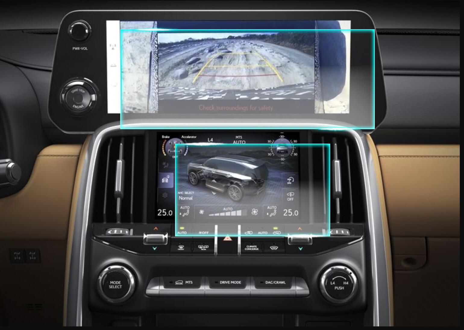 Crystal Clear Screen Protector for 2023 Lexus LX Vehicle Navigation