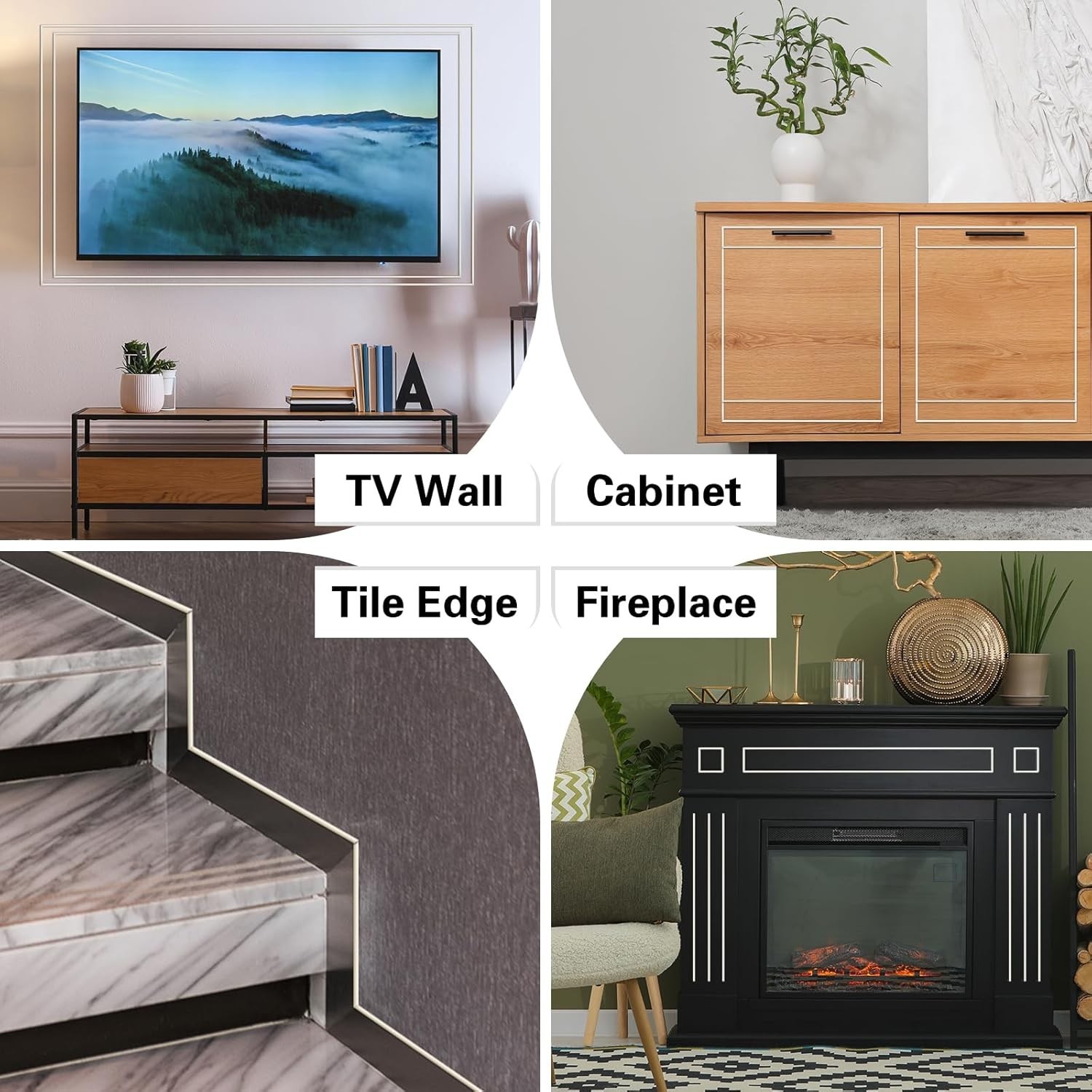 Flexible 9.8 Ft White Vinyl Wall Molding - Easy DIY Installation for Elegance