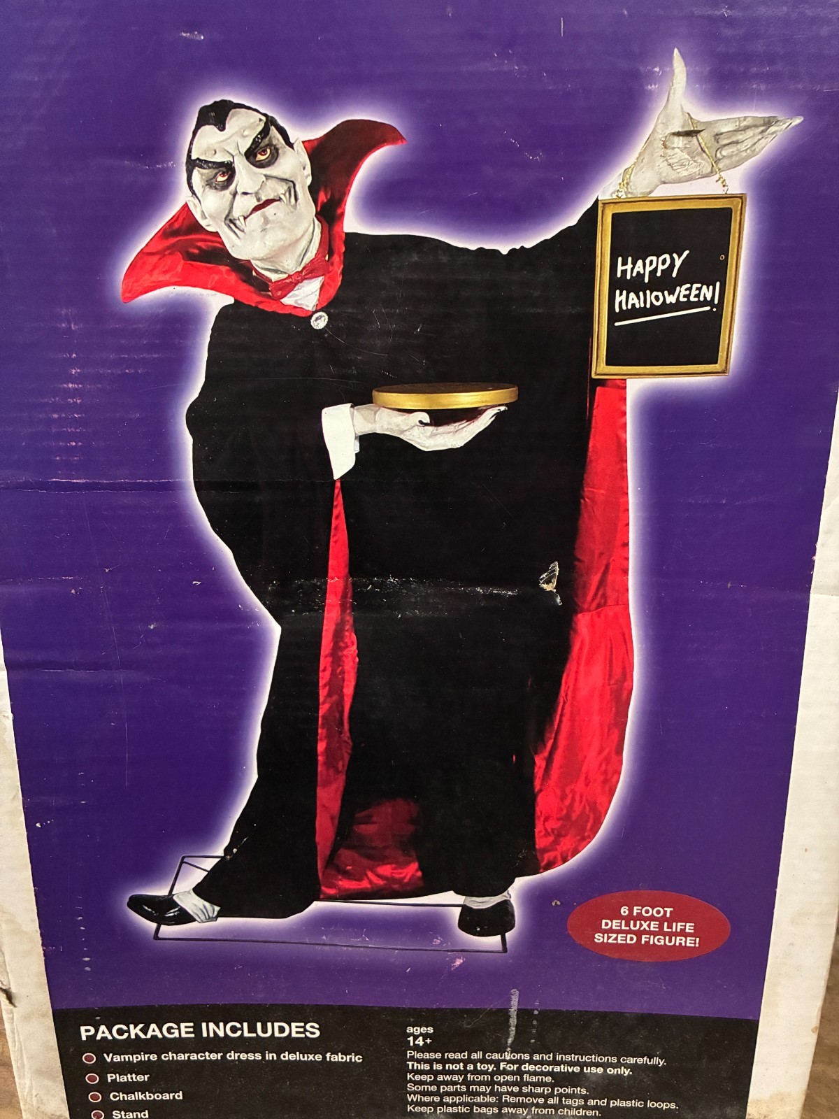 Vintage Halloween Seasonal Visions International Deluxe Figure Vampire Host 6ft